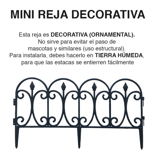 Mini Reja jardín plástica decorativa 60 x 33 cms Mini Reja jardín plástica decorativa 60 x 33 cms