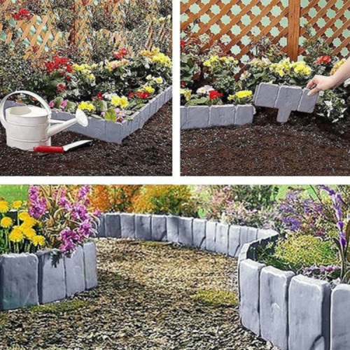 Valla Jardín estacas borde diseño piedras adoquin x 5 Valla Jardín estacas borde diseño piedras adoquin x 5