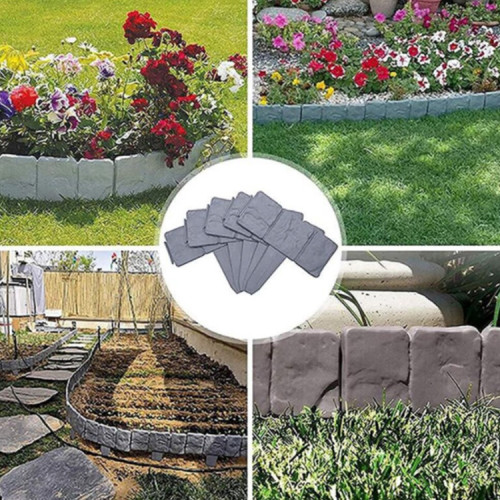 Valla Jardín estacas borde diseño piedras adoquin x 5 Valla Jardín estacas borde diseño piedras adoquin x 5