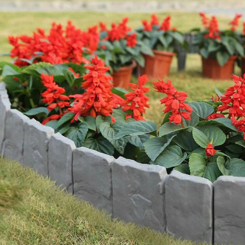 Valla Jardín estacas borde diseño piedras adoquin x 5 Valla Jardín estacas borde diseño piedras adoquin x 5