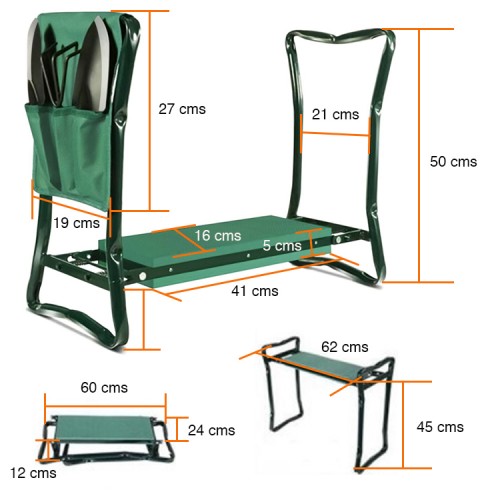 Silla jardinería rodillera y organizador herramientas Silla jardinería rodillera y organizador herramientas