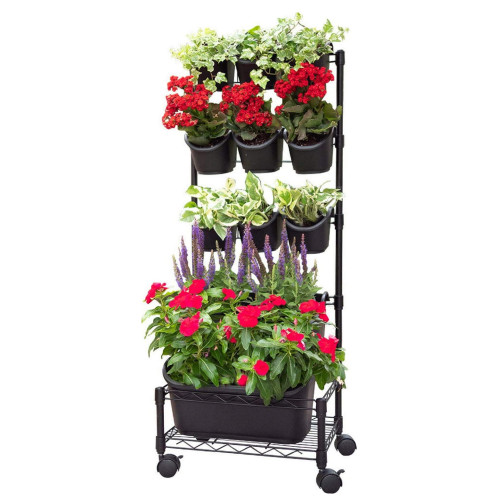 Huerto vertical con ruedas jardinera maceteros móvil Huerto vertical con ruedas jardinera maceteros móvil