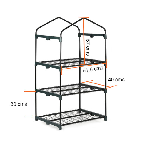 Mini invernadero vertical armable 3 bandejas 131 cms