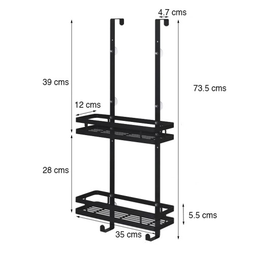 Organizador colgante Shower Door ducha con ganchos