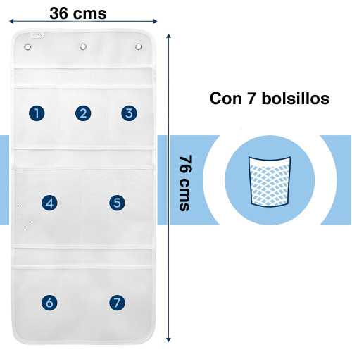 Organizador de ducha colgante cortina x 2