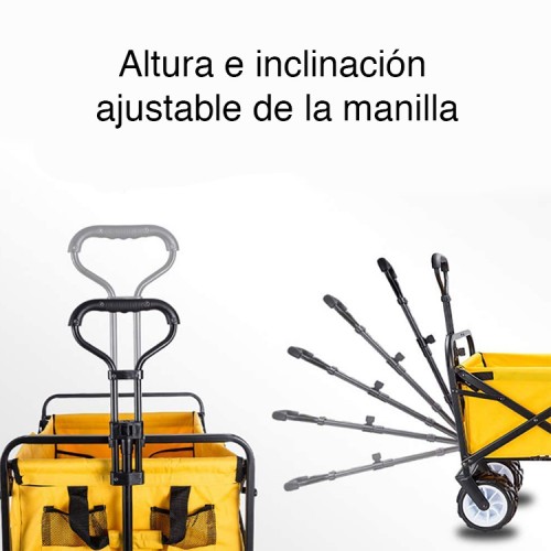 Carro de arrastre plegable ruedas hasta 40 KG Carro de arrastre plegable ruedas hasta 40 KG