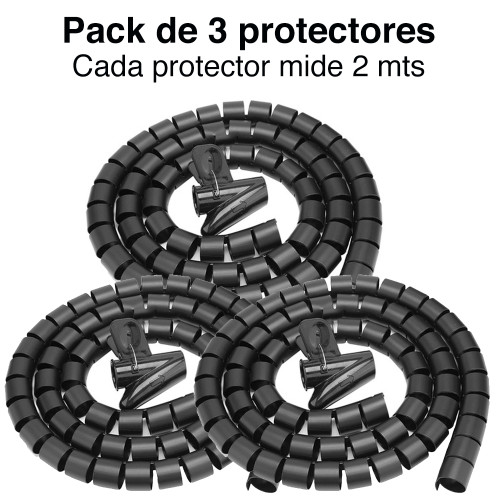 Pack Protector cables escritorio negro