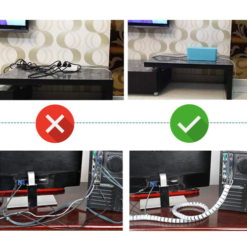 Protector organizador de cables 2 mts blanco Protector organizador de cables 2 mts blanco