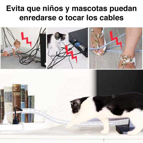 Protector organizador de cables 2 mts blanco Protector organizador de cables 2 mts blanco