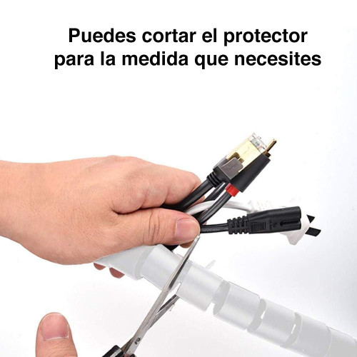 Protector organizador de cables 2 mts blanco Protector organizador de cables 2 mts blanco