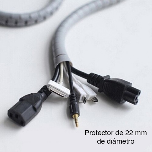 Pack Protector cables escritorio negro