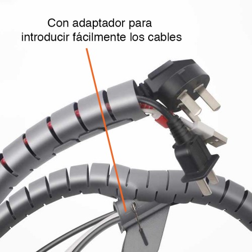 Organizador protector de cables Gris 1.5 mts 20mm Organizador protector de cables Gris 1.5 mts 20mm