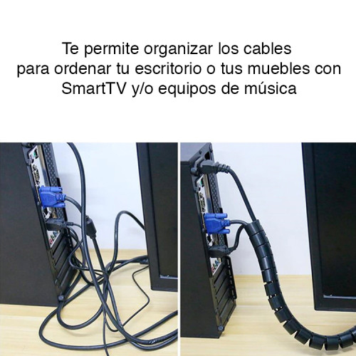 Protector organizador de cables 2 mts blanco Protector organizador de cables 2 mts blanco