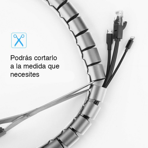 Protector organizador de cables 2 mts negro Protector organizador de cables 2 mts negro