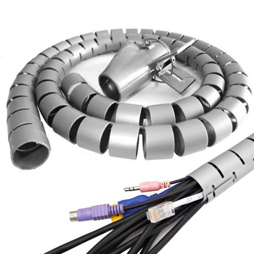 Organizador protector de cables Gris 1.5 mts 20mm Organizador protector de cables Gris 1.5 mts 20mm