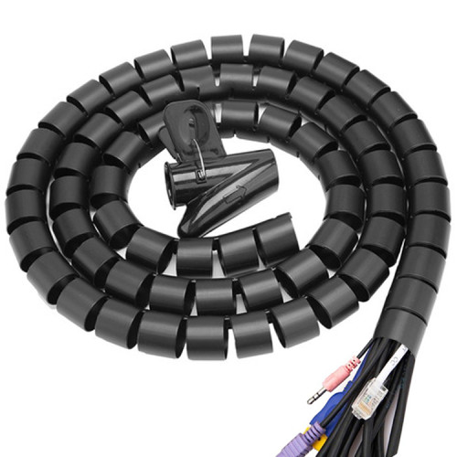 Protector organizador de cables 2 mts negro Protector organizador de cables 2 mts negro
