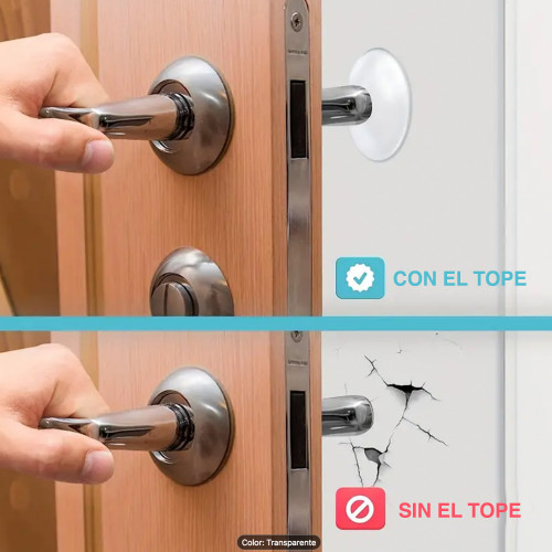 Tope Protector de pared Puerta silicona transparente x 6