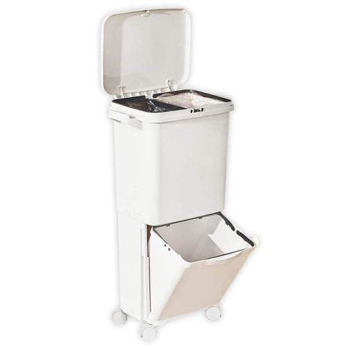 Basurero reciclaje con ruedas separador basura 38L