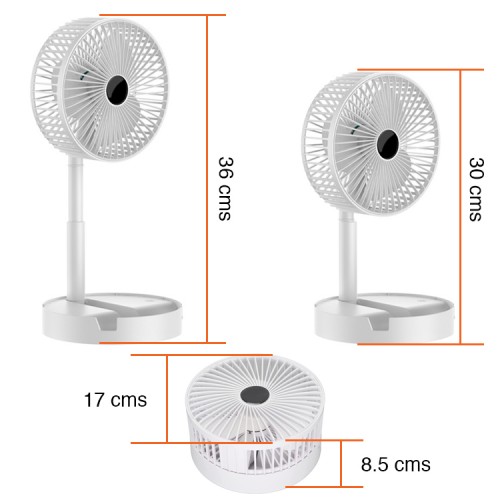 Ventilador USB de escritorio altura ajustable Blanco Ventilador USB de escritorio altura ajustable Blanco