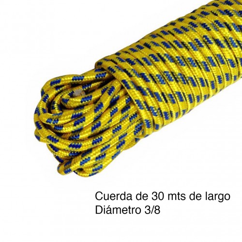 Cuerda Soga Multipropósito 30 metros 3/8 diámetro Cuerda Soga Multipropósito 30 metros 3/8 diámetro
