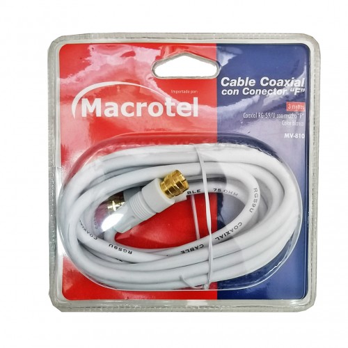 Cable Coaxial RG-59/U conector F de 3 metros Cable Coaxial RG-59/U conector F de 3 metros