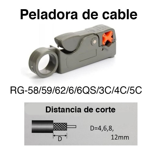 Kit crimpeadora pelacable Coaxial + 20 conectores RG6 Kit crimpeadora pelacable Coaxial + 20 conectores RG6