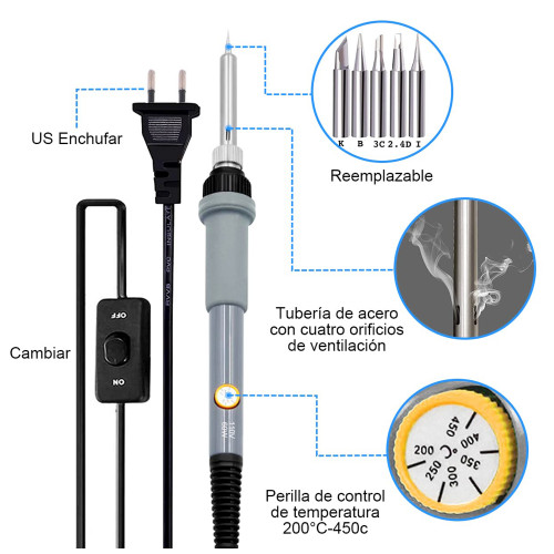Kit 27 herramientas electrónica cautín tester destornillador