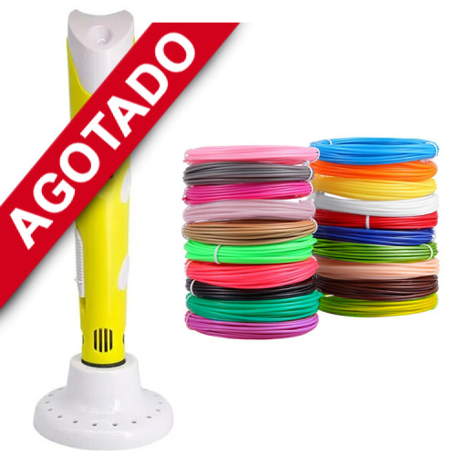 Lápiz bolígrafo 3D 0.7mm y 100 mts PLA 20 colores