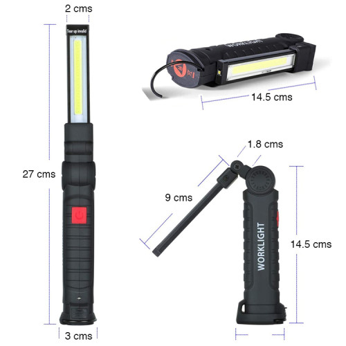 Linterna de trabajo led plegable recargable imán