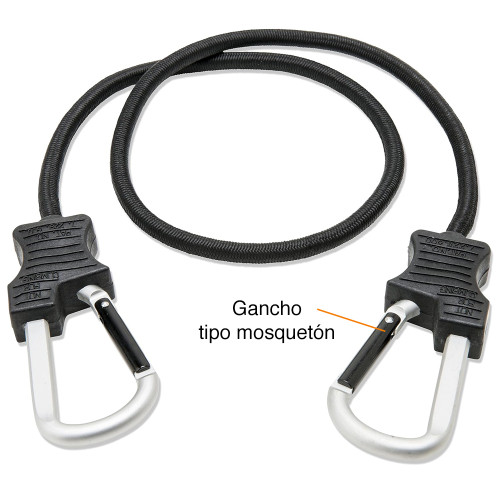 Piola cuerda Elasticada Mosquetón gancho Pack 2
