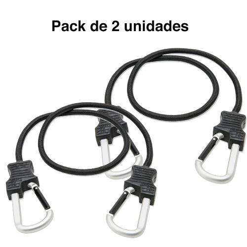 Piola cuerda Elasticada Mosquetón gancho Pack 2