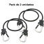 Piola cuerda Elasticada Mosquetón gancho Pack 2