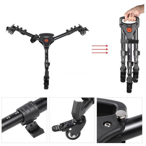 Dolly para trípode base con ruedas Universal Plegable