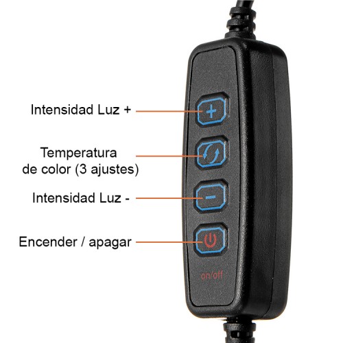 Aro Anillo Luz led 33 cms iluminación ajustable