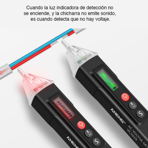 Detector voltaje corriente eléctrica sin contacto 12V a 1000V Detector voltaje corriente eléctrica sin contacto 12V a 1000V