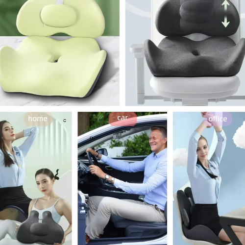 Cojín y Respaldo Lumbar para coxis silla y automóvil