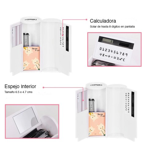 Estuche Lápices Calculadora Espejo Pizarra