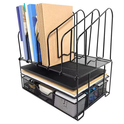Organizador de escritorio oficina metálico con cajón 