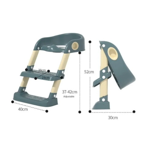 Asiento WC niños escalera altura regulable Verde