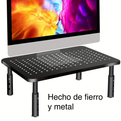 Elevador Base Alzador monitor con soporte celular metal Elevador Base Alzador monitor con soporte celular metal
