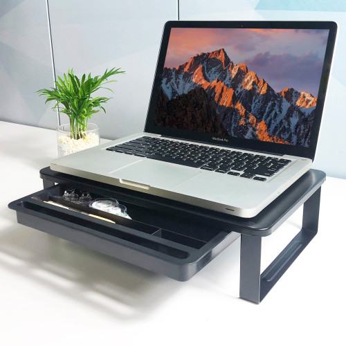 Alzador Monitor Pantalla Notebook con cajón y soporte celular