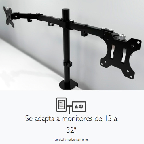 Soporte doble monitor 32 pulgadas escritorio