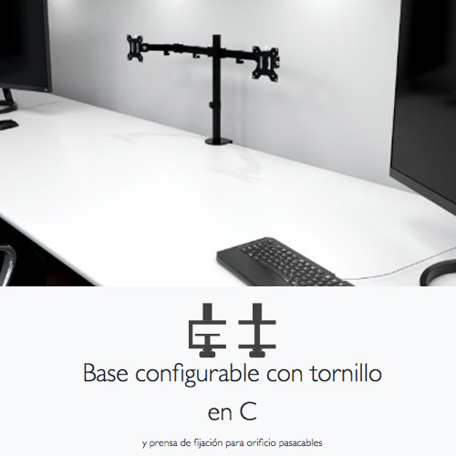 Soporte doble monitor 32 pulgadas escritorio