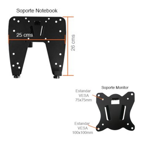 Soporte Doble 2 Monitor y Notebook brazo escritorio Soporte Doble 2 Monitor y Notebook brazo escritorio