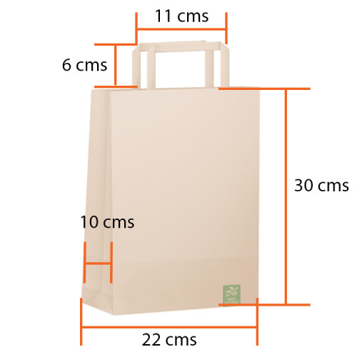 Bolsa papel kraft con manilla 30 x 22 cms
