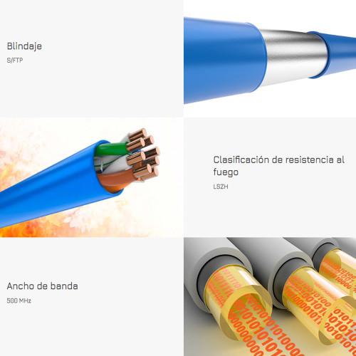 Cable de red 91 cms cat 6a trenzado blindado Cable de red 91 cms cat 6a trenzado blindado