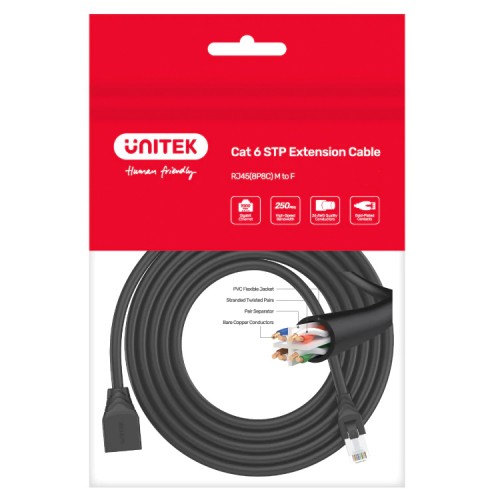 Extensor cable de red cat 6 macho hembra 1 metro