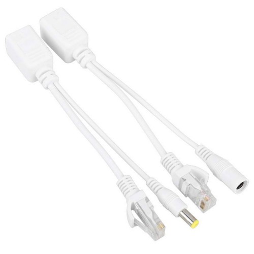 Par Cable Poe Inyector Rj45 Ethernet 12v Camaras IP