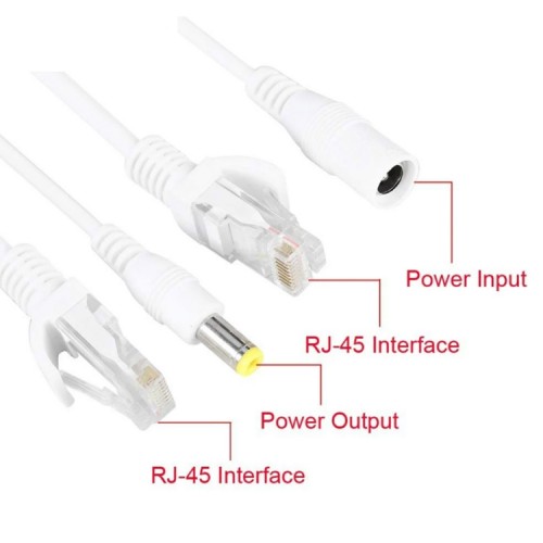 Par Cable Poe Inyector Rj45 Ethernet 12v Camaras IP