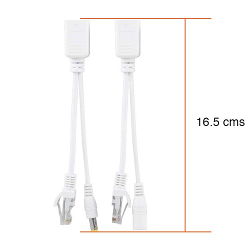 Par Cable Poe Inyector Rj45 Ethernet 12v Camaras IP